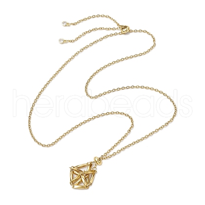304 Stainless Steel Cable Chain Macrame Pouch Slider Necklace Making NJEW-JN05069-01-1