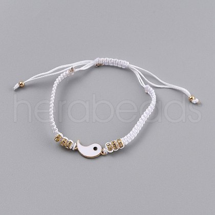 Adjustable Nylon Cord Braided Bead Bracelets EJEW-H118-02G-1