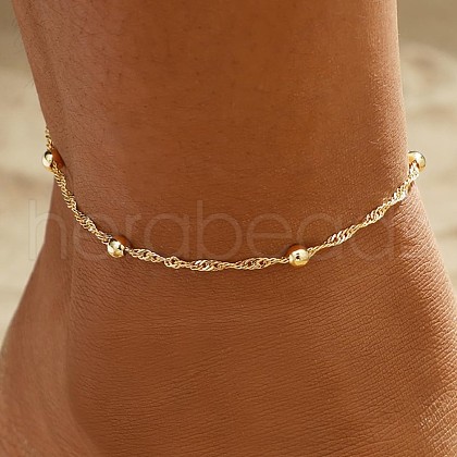 Brass Singapore Chain Anklets for Women FS-WGB1635-03-1