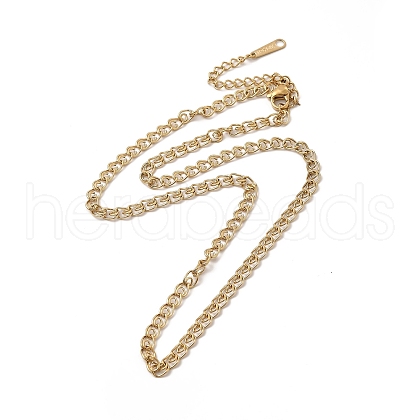 Ion Plating(IP) 304 Stainless Steel Link Necklace for Women NJEW-G097-10G-1