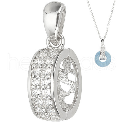   1Pc Rhodium Plated 925 Sterling Silver Enhancer Shortener Bails STER-PH0001-92-1