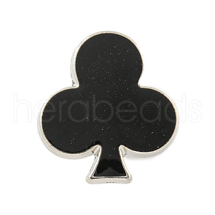 Poker Black Alloy Brooches JEWB-I030-11B-1