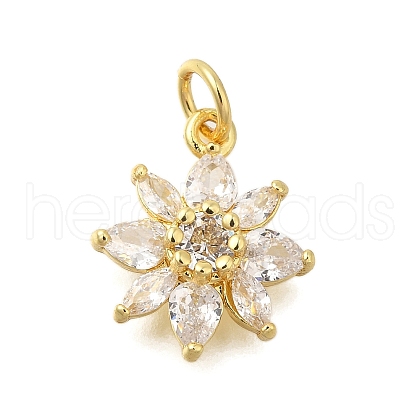 Rack Plating Brass Micro Pave Cubic Zirconia Pendants KK-I716-01G-02-1