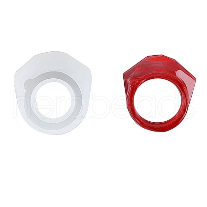 Transparent DIY Ring Silicone Molds X-DIY-WH0020-05E-1