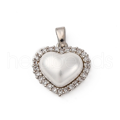 Brass Micro Pave Cubic Zirconia Pendants KK-P308-15P-1