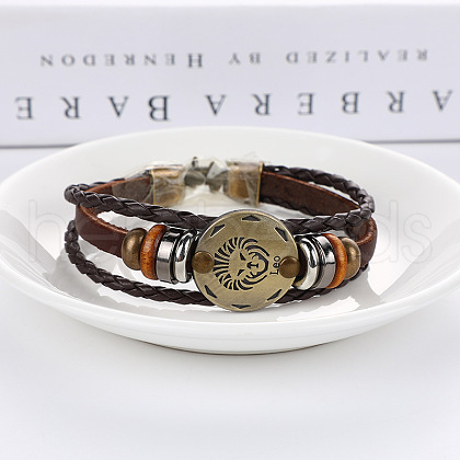 Imitation Leather Cord Triple Layer Multi-strand Bracelets WG32474-10-1