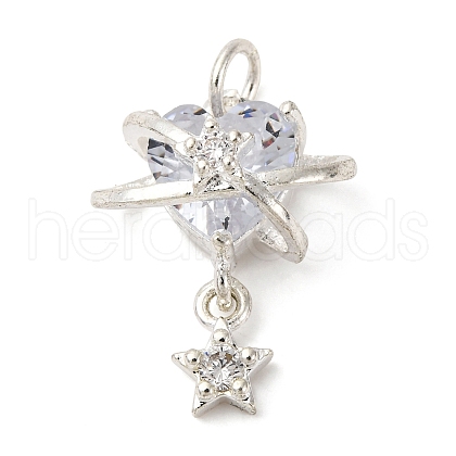 Brass Micro Pave Cubic Zirconia Pendants KK-D378-10S-1