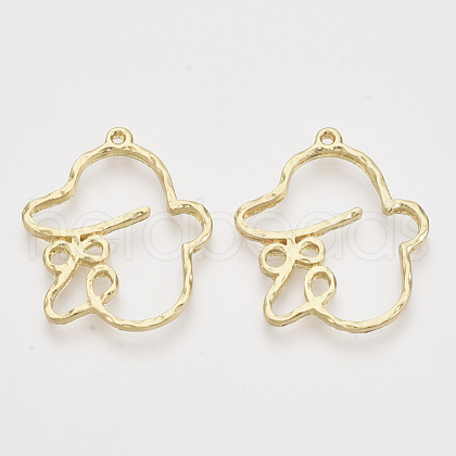 Alloy Open Back Bezel Pendants PALLOY-S121-83-1