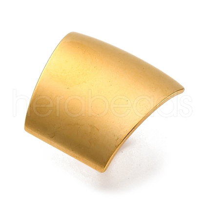 Anti-Tarnish 304 Stainless Steel Trapezoid Open Cuff Rings RJEW-M047-01G-1