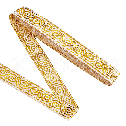 Ethnic Style Polyester Flower Jacquard Ribbons DIY-WH0656-63A-1