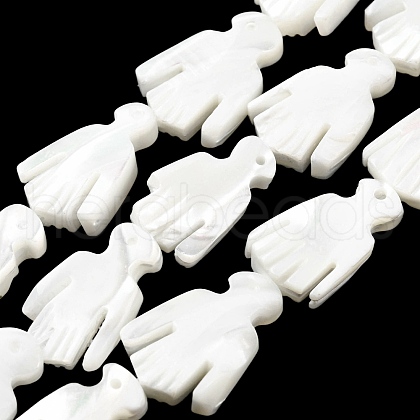 Natural Trochid Shell/Trochus Shell Beads Strands SSHEL-R145-05-1