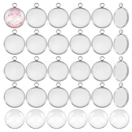 Unicraftale 62Pcs DIY Half Round Pendant Making Kits STAS-UN0021-32P-1