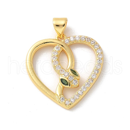 Brass Micro Pave Cubic Zirconia Pendants KK-P292-19G-02-1