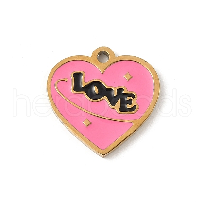 304 Stainless Steel Enamel Charms STAS-P388-19B-G-1