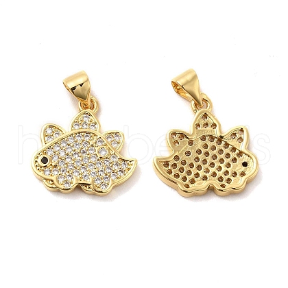 Brass Micro Pave Cubic Zirconia Pendants KK-A180-12G-1