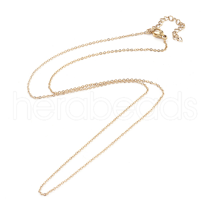 PVD Vacuum Plating 304 Stainless Steel Cable Chain Necklaces STAS-I145-01G-1