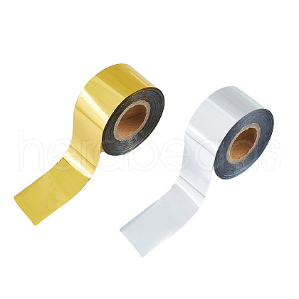 SUPERFINDINGS 2 Rolls 2 Colors Stamping Hot Foil Paper DIY-FH0006-86-1