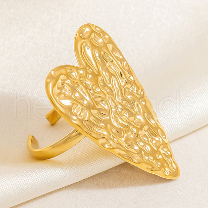 304 Stainless Steel Cuff Rings for Women RJEW-D319-05G-1