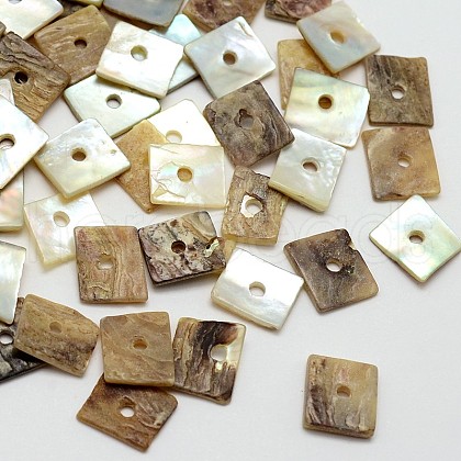 Square Natural Akoya Shell Beads SHEL-N034-02-1