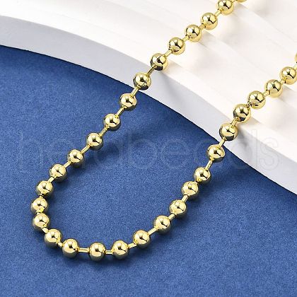 4MM Brass Ball Chain Necklaces NJEW-M108-24G-1