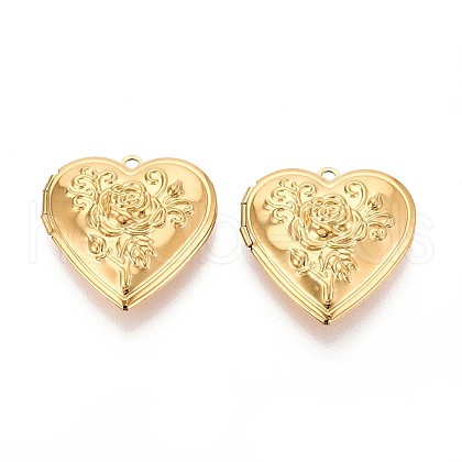 304 Stainless Steel Locket Pendants STAS-N111-09G-1