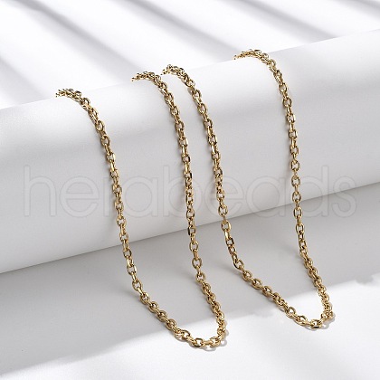 3MM 304 Stainless Steel Cable Chain Necklaces NJEW-T016-09G-1