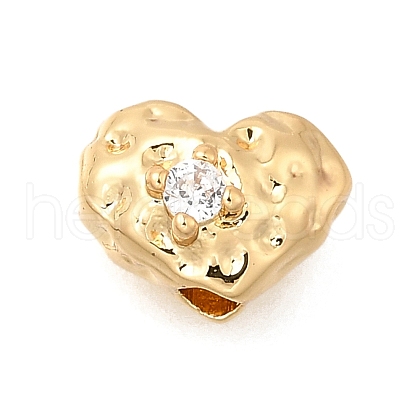 Brass Micro Pave Clear Cubic Zirconia Beads KK-U061-15C-G-1