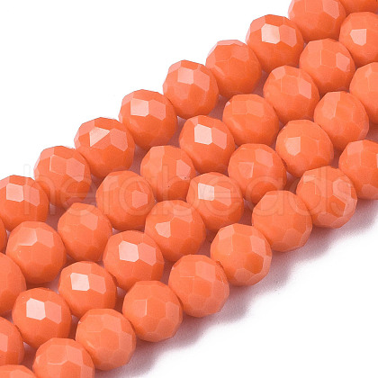 Opaque Solid Color Glass Beads Strands EGLA-A034-P8mm-D20-1