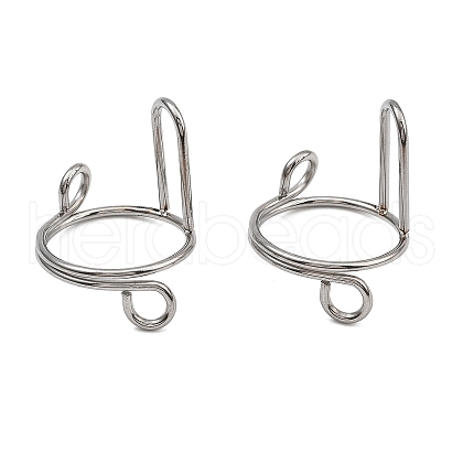 Non-Tarnish Plating(IP) 304 Stainless Steel Arch Adjustable Ring for Unisex RJEW-H230-03P-1