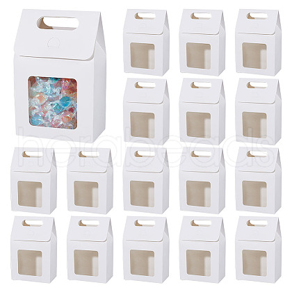 Rectangle Paper Gift Bags with Window CON-WH0088-85C-1