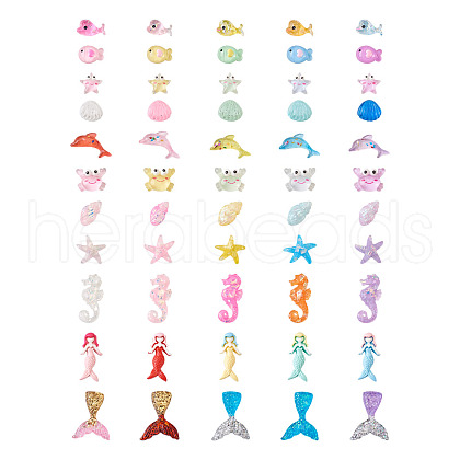 110Pcs 11 Style Opaque Resin Cabochons CRES-TA0001-09-1