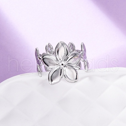 Brass Adjustable Open Cuff Rings for Women RJEW-R021-01P-1