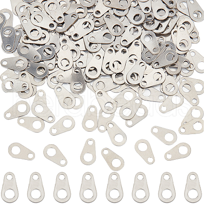 SUNNYCLUE 200Pcs 316 Surgical Stainless Steel Chain Tabs STAS-SC0008-77-1