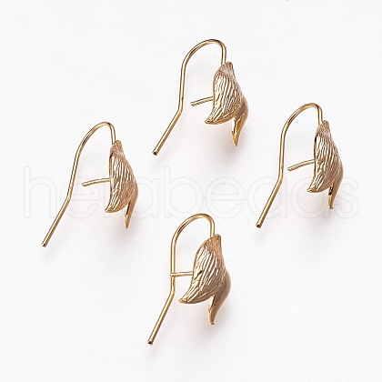 Brass Earring Hooks X-KK-R058-147G-1