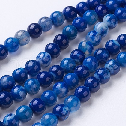 Natural Agate Beads Strands G-G754-07-10mm-1