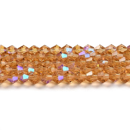 Transparent Electroplate Glass Beads Strands GLAA-F029-2mm-D18-1