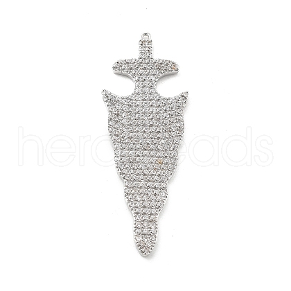 Brass Micro Pave Clear Cubic Zirconia Pendants KK-L228-41P-1