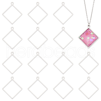 Unicraftale 16Pcs 304 Stainless Steel Open Back Bezel Pendants FIND-UN0002-90B-1