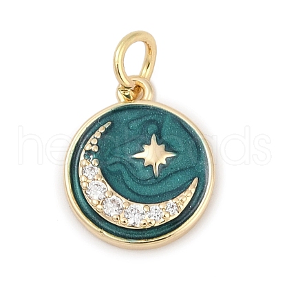 Brass Micro Pave Cubic Zirconia Charms KK-Q096-01G-1