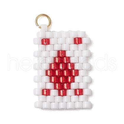 Cylinder Seed Flat Round Pendants PALLOY-MZ00594-01-1