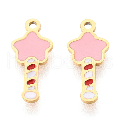 304 Stainless Steel Enamel Charms STAS-T065-55G-01-1