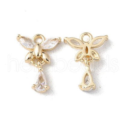 Brass Pave Cubic Zirconia Charms X-KK-G462-09KCG-1