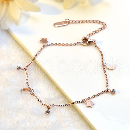 Stainless Steel Charm Anklets WGE3F25-28-1