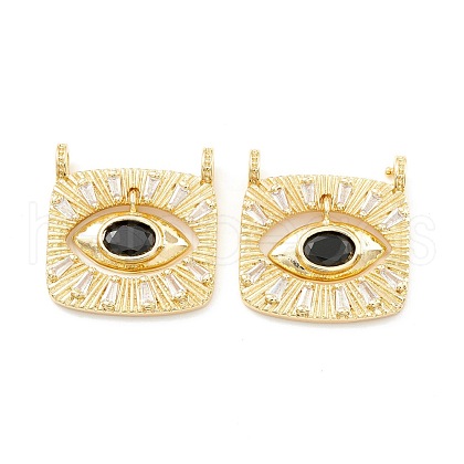 Rack Plating Brass Cubic Zirconia Pendants KK-D073-25G-03-1