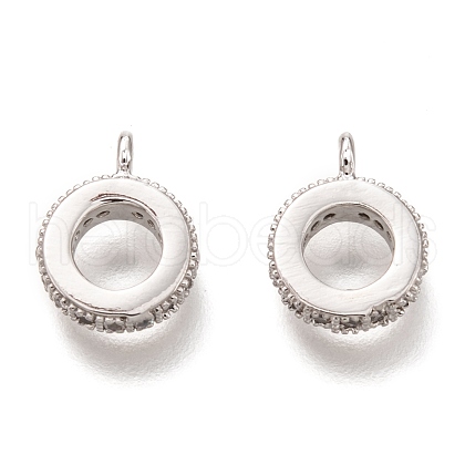 Brass Micro Pave Clear Cubic Zirconia Charms ZIRC-B002-43P-1