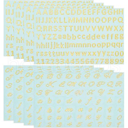 Olycraft 8Pcs 2 Styles Brass Self-Adhesive Picture Stickers STIC-OC0001-02-1