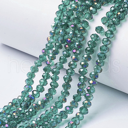 Electroplate Transparent Glass Beads Strands EGLA-A034-T3mm-F07-1