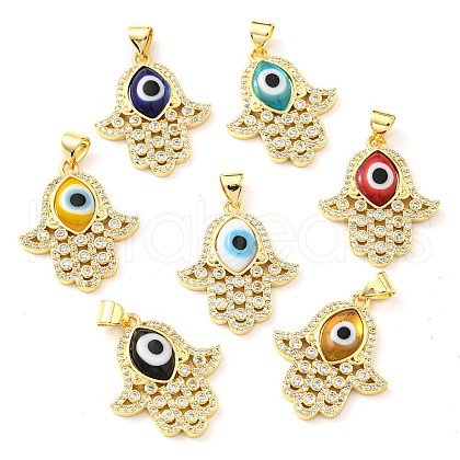 Brass Cubic Zirconia Pendants KK-K338-01G-1