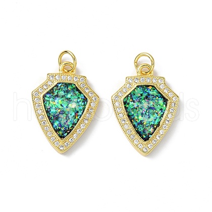 Brass Micro Pave Cubic Zirconia Pendants KK-A197-04G-1
