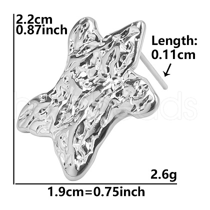 Non-Tarnish Stylish Irregular Star 304 Stainless Steel Stud Earrings for Women YH2174-3-1